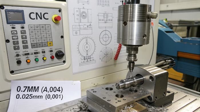 CNC machine working on a metal part
