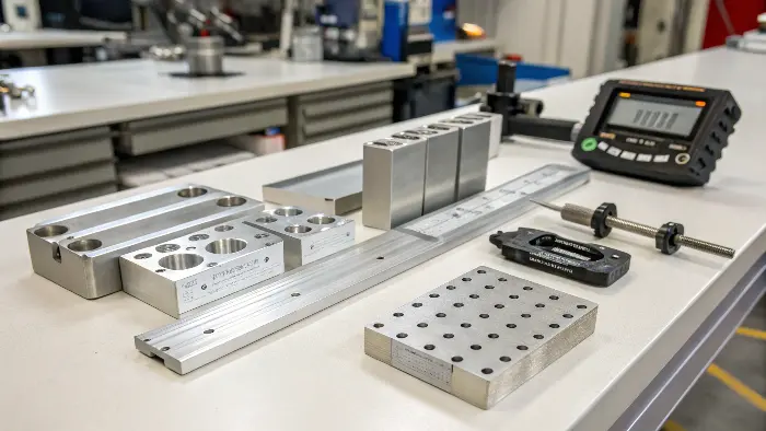 Different raw aluminum alloy bars ready for machining