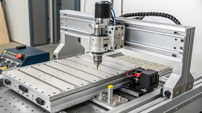 Diagram highlighting major parts of a CNC machine