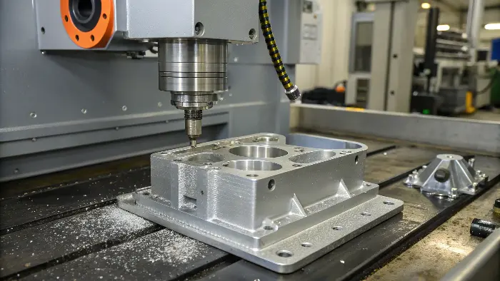 Diagram showing a rough cast part transforming into a finished, machined part