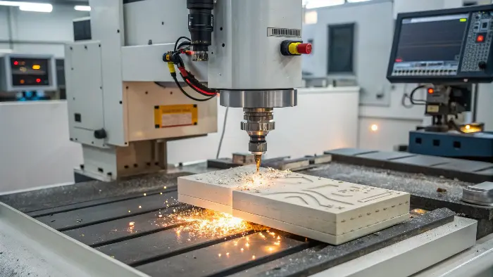 CNC machine in operation