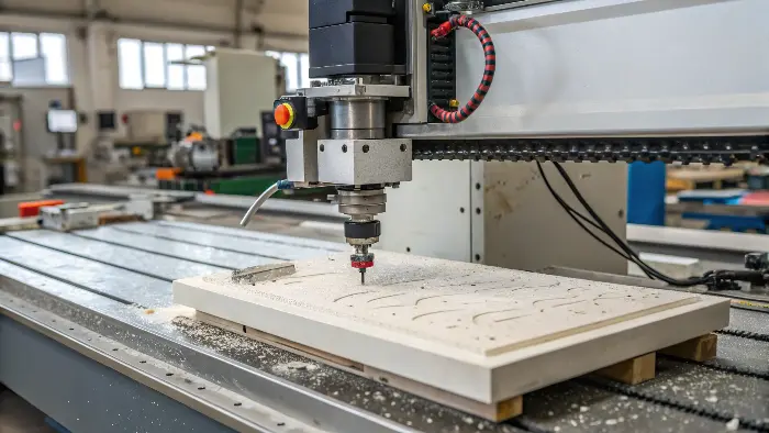 G-code on a computer screen controlling a CNC machine