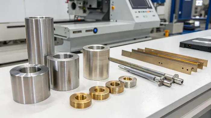 An assortment of CNC machined aluminum parts