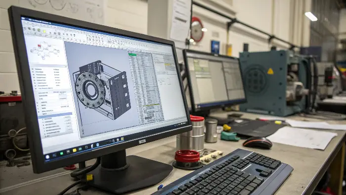 Diagram showing CAD model to CAM toolpath to final CNC part
