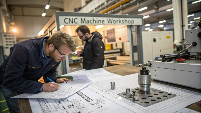 A CNC machined part with callipers measuring its dimensions, highlighting the concept of tolerance.