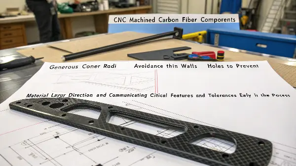 A CNC machine cutting a carbon fiber sheet with precision.