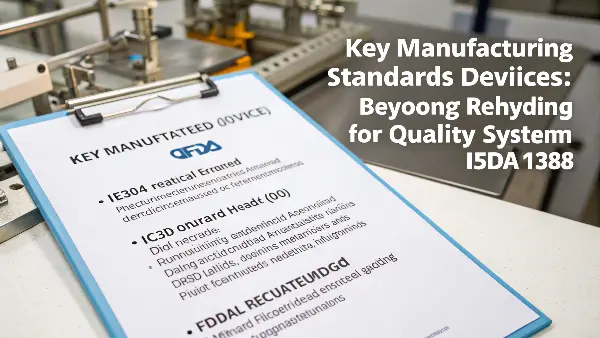 Logos of ISO 13485 and ISO 14971 next to the FDA logo, indicating their interconnectedness.