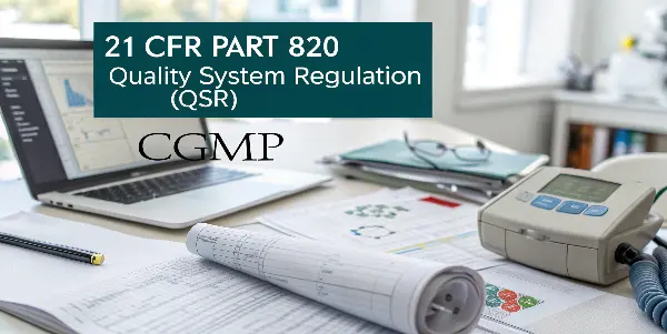 An infographic showing the key sections of FDA 21 CFR Part 820.