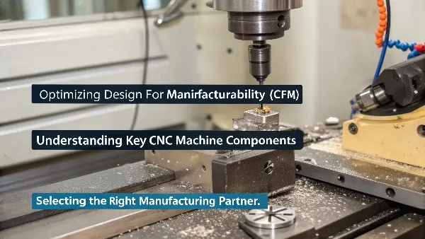 An engineer inspecting a complex CNC machined part