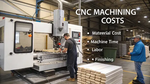 A diagram showing the different factors that contribute to CNC machining cost.