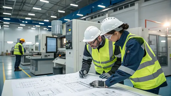 Criteria for Choosing a CNC Service A checklist on a clipboard next to a metal part