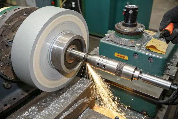 Internal Centerless Grinding for Concentricity Diagram showing the shoe-type internal centerless grinding method.