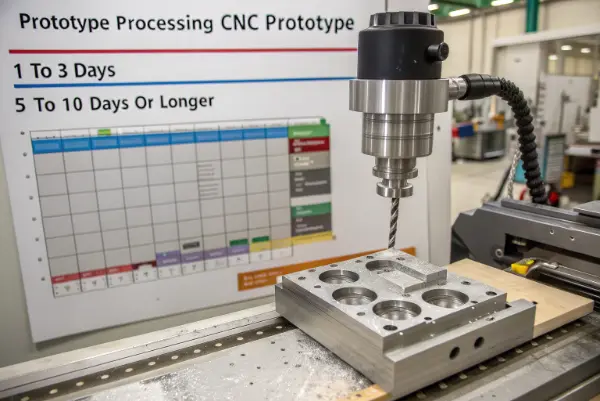 A CNC machined prototype part being measured with calipers