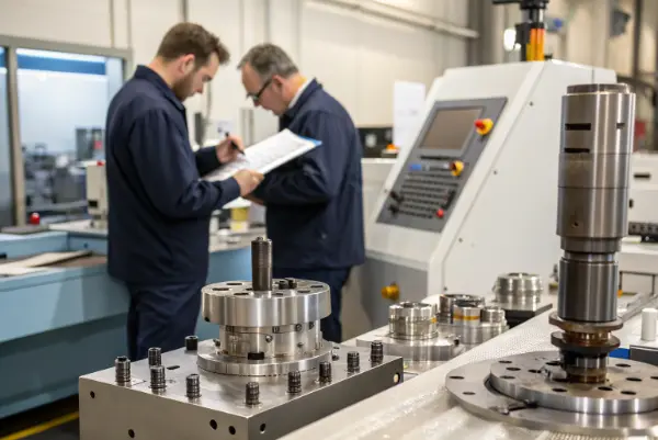 Reliable Precision CNC Machining Service A CNC machine cutting a metal part with precision