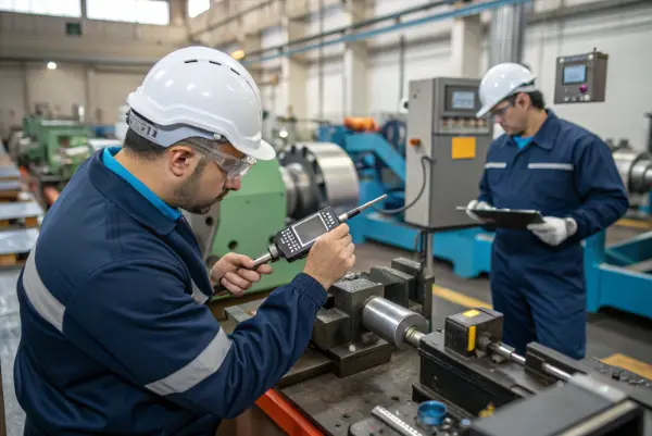Machinist utilizing digital calipers