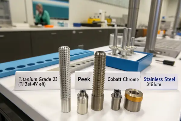 Titanium and PEEK raw materials for medical machining