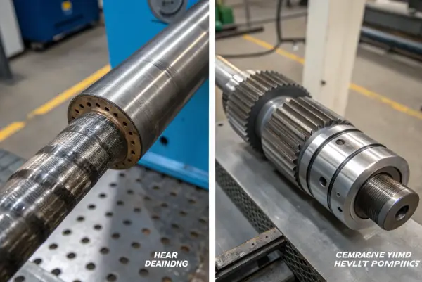 Carbon fiber transmission shaft next to a steel shaft