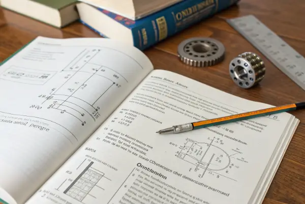 Technical drawing of transmission shaft with ASME callouts