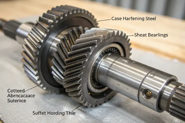 Gearbox shaft with case hardened surface