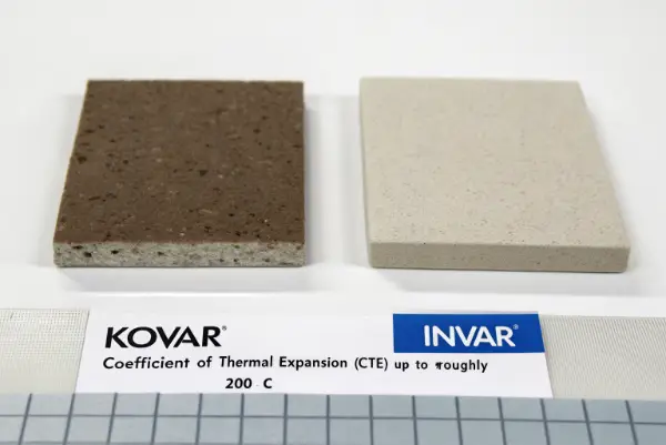 Invar and Kovar thermal expansion graph