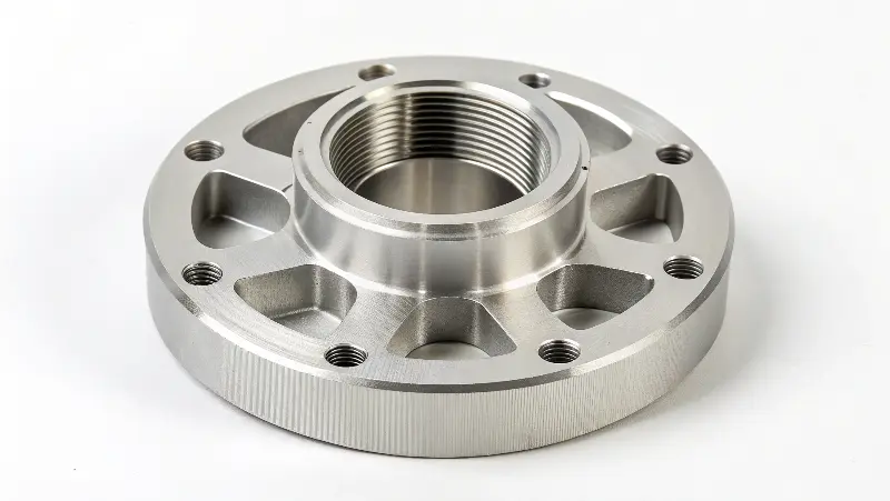 Precision-machined stainless steel CNC component